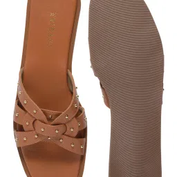 Eridani Caily Tan Studded Flats image 4