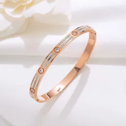Jewels Galaxy Gold-Plated Crystals Studded Bangle-Style Bracelet image 4