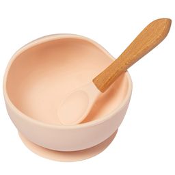 Baby Moo Light Peach Silicon Bowl And Spoon Dinner Set - Light Peach-picture-48