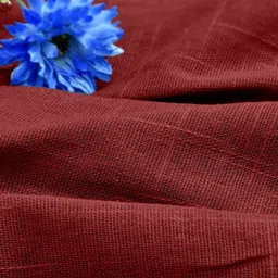 Aura 2 Pieces Maroon Linen Window Curtains image 2