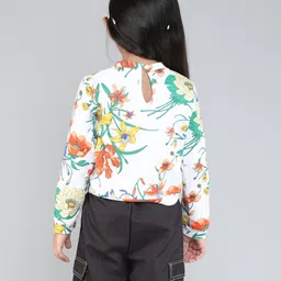 Taffykids Full Sleeves Floral Printed Sweatshirt - Multi Colour image 3