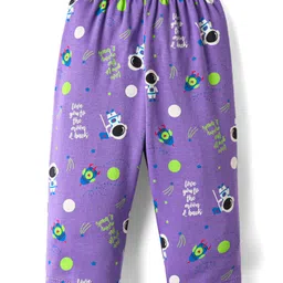 Child World Interlock Knit Full Length Lounge Pant with Space Theme Print - Purple image 2