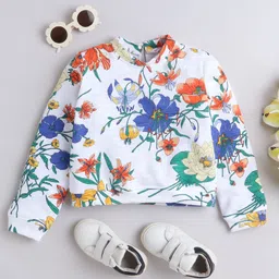 Taffykids Full Sleeves Floral Printed Sweatshirt - Multi Colour image 4