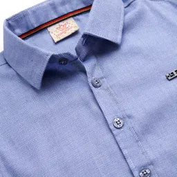 Rikidoos Full Sleeves Textured Shirt - Blue image 4