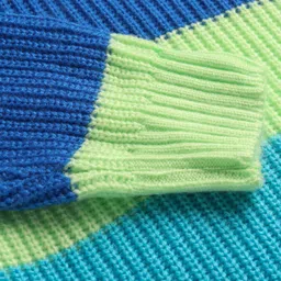 Pine Kids Knitted Full Sleeves Turtle Neck Pullover Sweater with Stripes Design - Light Green image 5