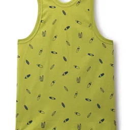 Zero Knit Sleeveless Vests With Tiger Guitar & Surfboard Print Pack of 3 - Teal Blue Olive Green & Pink image 5