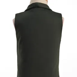 Robo Fry Cotton Woven Full Sleeves Solid 3 Piece Party Suit With Bow - Olive Green image 5