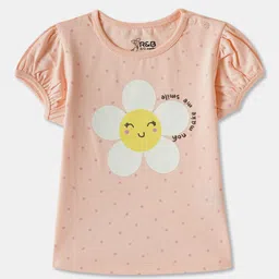 R&B Girls Printed Puff Sleeve Cotton Top-picture-10