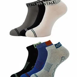Aeropostale Men Pack Of 6 Patterned Low-Cut Ankle-Length Socks-picture-31
