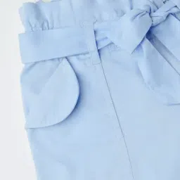 The Souled Store Paperbag Pants Ice Blue Girls Cotton Trousers image 3