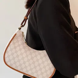 KPOP Women Textured PU Structured Shoulder Bag image 3