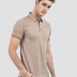 IZOD Beige Slim Fit Self Pattern Polo T-Shirt image 4