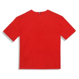 Tommy Hilfiger Boys Orange Solid Regular T-Shirt image 2