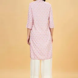 Rangmanch by Pantaloons Pink Printed Straight Kurta image 2