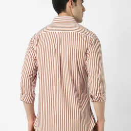 Van Heusen White Cotton Slim Fit Striped Shirt image 2
