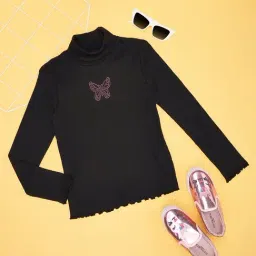 Pantaloons Junior Girls Jet Black Sweater-picture-18