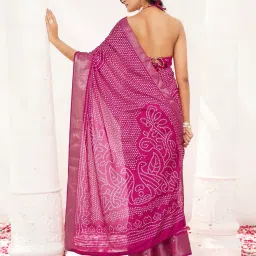 Tikhi Imli Pink Printed Ready To Wear Saree with Unstitched Blouse image 2