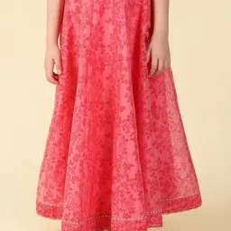 Fabindia Girls Pink Printed Lehenga Set image 5