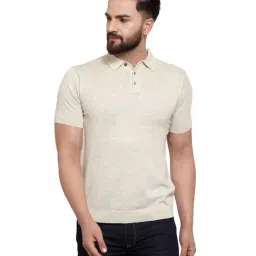 Global Republic Beige Slub Polo T-Shirt-image-74