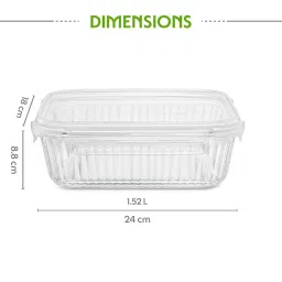 Borosil Transparent 1.52 Ltr Borosilicate Glass Rectangle Container image 2