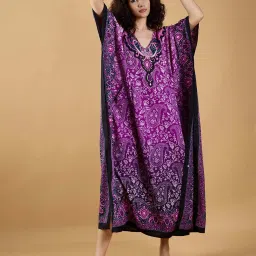 The Kaftan Company Purple Printed Kaftan image 2