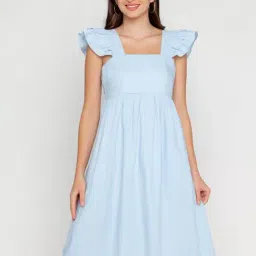 Zink London Blue A-Line Dress-image-69