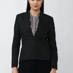 Van Heusen Black Cotton Chequered Blazer-picture-19