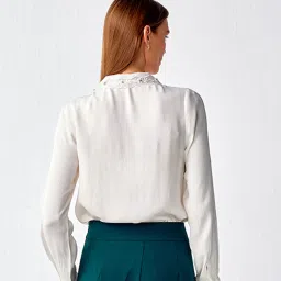 Cover Story Off White Regular Fit Shirt image 2