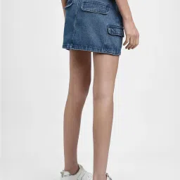Forever 21 Blue Cotton Mini Skirt image 2