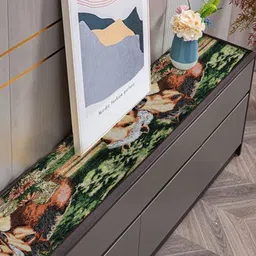 PRAKARTIK Green & Beige Printed Pure Cotton Durable TableRunner image 3