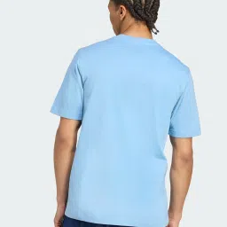 Adidas Originals Blue Cotton Regular Fit Sports T-Shirt image 2