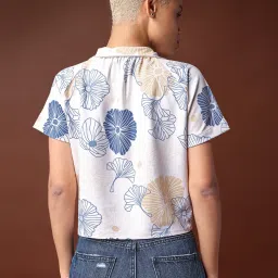 PURVAJA Off White Printed Top image 2