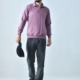 BAESD Men Solid Mock Collar Pullover Casual Sweatshirt image 5