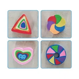 VR Creatives Pack Of 4 Rainbow Colourful Erasers image 3