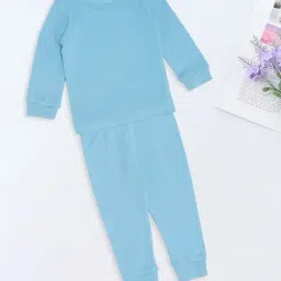 Pantaloons Baby Boys Airy Blue Textured Thermal Set-image-0