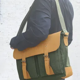 Mona B Green Moss Large Messenger Bag image 2