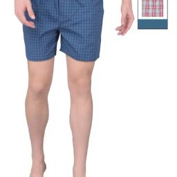 Force NXT Blue & Red Cotton Regular Fit Checks Boxers - Pack Of 2-picture-1