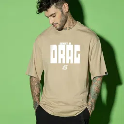 Bewakoof Brown Relaxed Fit Graphic Oversized T-Shirt image 2