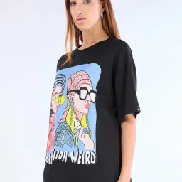 Bewakoof Black Printed T-shirt image 2