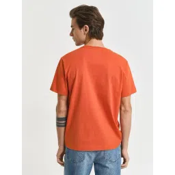 GANT Orange Regular Fit Solid T-Shirt image 2