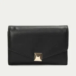Ginger by Lifestyle Black Solid Wallet For women-image-38