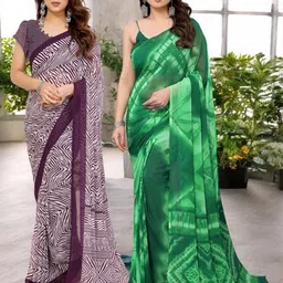Moda Rapido Printed Pack Of 2 Pure Georgette Saree-picture-13