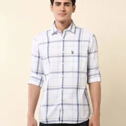 U.S. Polo Assn. Blue Cotton Regular Fit Checks Shirt-picture-37