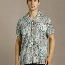 Louis Philippe Blue Slim Fit Printed Shirt-picture-17