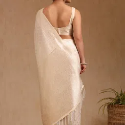 Soch Beige Other Woven Design Saree With Unstitched Blouse image 2