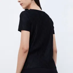 Code by Lifestyle Black Cotton Regular Fit Top image 2