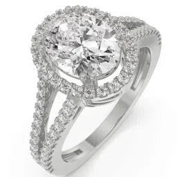 Emori 18k White Gold & Diamond Oval Brilliant Ring image 2