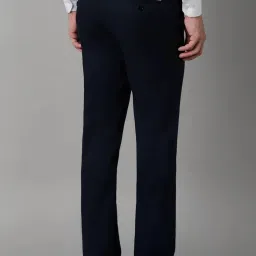 Louis Philippe Navy Cotton Slim Fit Trousers image 2