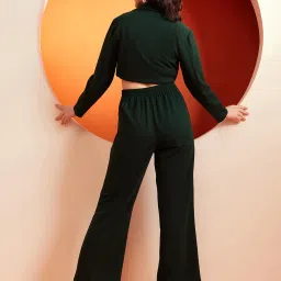 KASSUALLY Green Crop Blazer With Pants image 2
