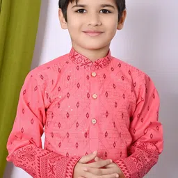 Cae Boys Ethnic Motifs Embroidered Regular Sequinned Kurta with Patiala image 3